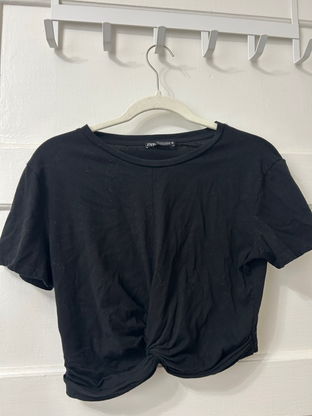 Zara Black Twist-Front Crop Top